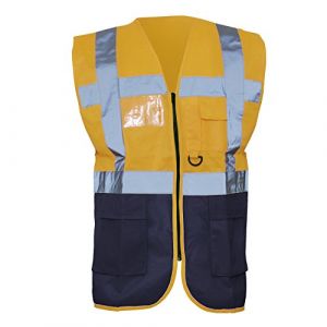 Image de Yoko Gilet De Sécurité Haute Visibilité - Unisexe (Orange/Bleu Marine) - Utbc1267