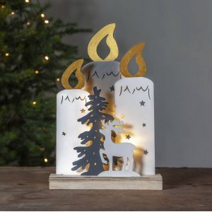 Eglo Lampe décorative LED Fauna, bougie, arbre et cerf