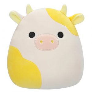 Jazwares Squishmallows Original Peluche de 19 cm- Bodie la Vache Jaune et Blanche - Peluche Officielle