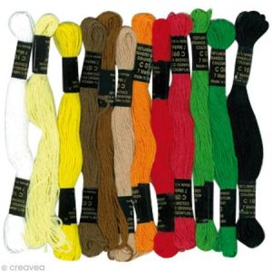 PW International Lot de 12 échevettes de 7m à 6 brins en coton pour fabriquer des bracelets brésiliens, coloris assortis