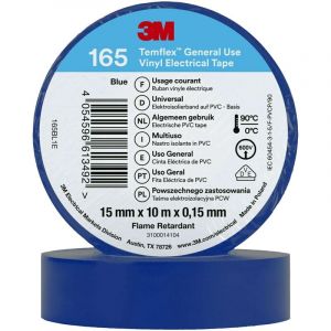 3M Ruban adhésif pour isolation électrique - Temflex 165 - bleu