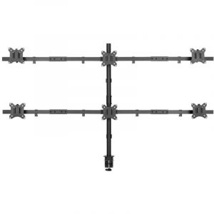 Speaka professional SP-MM-1010 x6 Support de table pour &eacute;cran 43,2 cm (17) - 81,3 cm (32) noir (ral 7001) inclinable