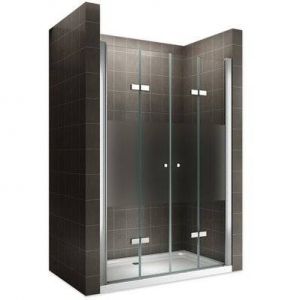 EMMY Porte de douche pliante H 195 cm largeur réglable 72 à 76 cm verre semi-opaque