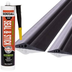 Seuil de porte Garage avec Colle de Montage en epdm, 3 m, 28 mm x 155 mm, SGD03 - Steigner