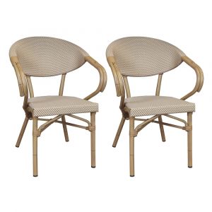 Now's Home Lot de 2 fauteuils de table extérieur en textilène, amalfi