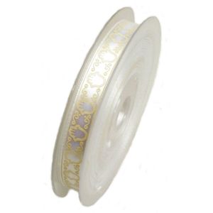 Ruedelafete Ruban satin 25m imprimé Main de Fatma Or