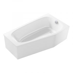 Jacob Delafon Pack baignoire bain douche 170 x 90 Bastille vidage à droite blanc mat + tablier en angle
