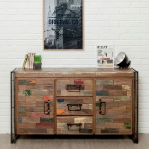 Image de Delorm Design BUFFET EN TECK RECYCLÉ STYLE INDUS - YORK