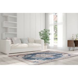 Arte Espina Paris Prix - Tapis Imprimé Antique vintage Beige & Bleu 140 X 200 Cm