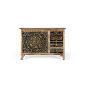 Buffet 4 Tiroirs Bois Marron 107x35x73cm - Marron