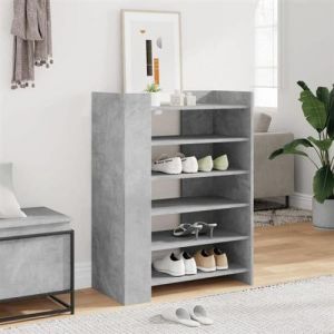 VidaXL Armoire &agrave; chaussures gris b&eacute;ton 74,5x37,5x100 cm, rangement de chaussures, armoire de rangement de chaussures, organisateur de chaussures