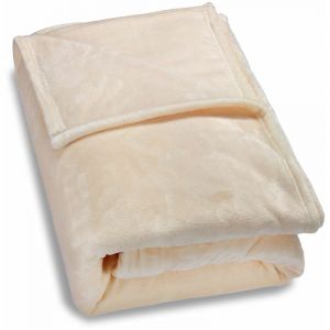 Monzana Deuba Couverture Polaire Plaid 200x150cm - Beige