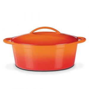 GSW Cocotte, braisi&egrave;re ou tajine en fonte (33 x 25 cm, orange, cocotte)