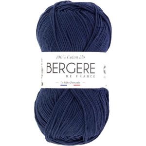 Pelote de laine - Bergère de France - Marin - 100% coton bio - 50g - Tricot et crochet