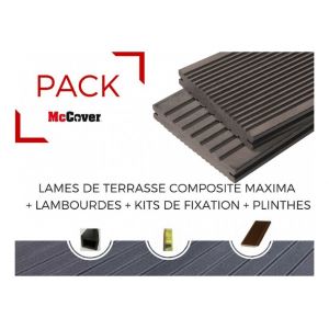 Image de McCover PACK lame de terrasse composite Maxima ACCESSOIRES 3600 mm - L: 360 cm - l: 14 cm - E: 22 mm - Brun rouge