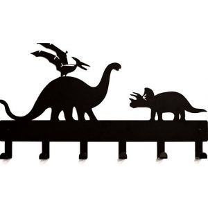 Porte-manteau dinosaures chambre d'enfant jungle safari animaux - porte-manteau mural 6 crochets chambre de bébé