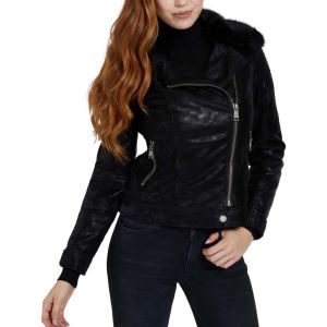 Image de Guess Veste écocuir style perfecto Noir - Taille 36