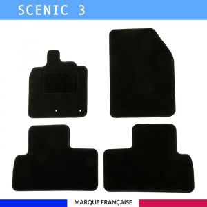 Tapis de voiture - Sur Mesure pour scenic 3 (2009 - 2016) - 4 pièces - Tapis de sol antidérapant pour automobile