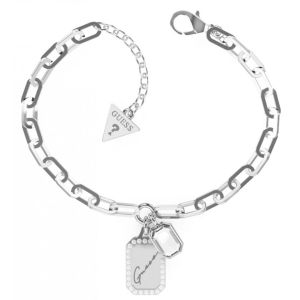 Guess Bracelet Devinez Femme Crystal Tag JUBB01136JWRHRS Pendentif en acier inoxydable Pendentif Logo Crystal
