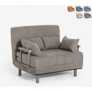 Fauteuil-lit pliant en tissu gain de place Deborah Twin Class - Gris fonc&eacute;
