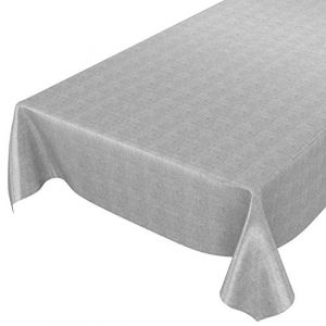 ANRO Nappe en Toile cir&eacute;e, Aspect Lin, Gris, 100 x 140 cm