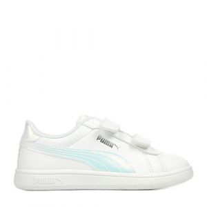 Puma Smash 3.0 Holo 2.0 V PS Sneaker, White-Mauve Mist Silver, 32 EU