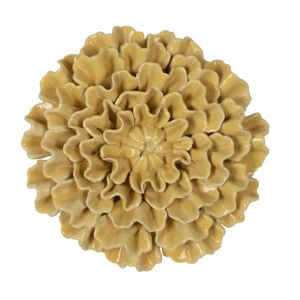 Emde Déco murale fleur céramique jaune 18.4cm