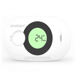 FireAngel FA3322, Détecteur de Monoxyde de Carbone Numérique, Moniteur de Détecteur de CO, capteur d'humidité et température Portable avec Pile 10 Ans