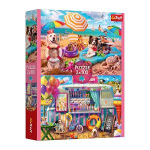 Trefl Puzzle 2 en 1 : Holiday Time - 2 x 500 pièces - Lot de Deux Puzzles, Bricolage, Divertissement créatif, pour Adultes et Enfants à partir de 10 Ans