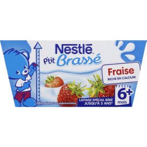 Nestl&eacute; P'tit Brass&eacute; Fraise 4 x 100 g - d&egrave;s 6 mois