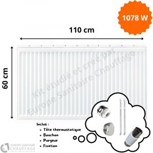 Stelrad Radiateur Acier H.60 x L.110 cm 1078W T11
