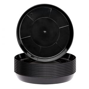 Garronda Soucoupes pour Pots Horticulture Ronds GD-0026 (10 Pi&egrave;ces Noir, ⌀ 40 cm H 5,2 cm)