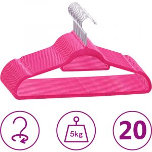 Image de VidaXL Cintres antidérapants 20 pcs Rose Velours