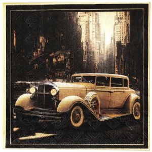 20 SERVIETTES PAPIER GATSBY ANNÉES 20 33CM NOIR