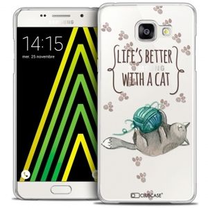 Image de CaseInk Coque Galaxy A5 2016 (A510) Extra Fine Quote Life's Better With a Cat