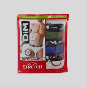 DIM Lot de 3 slips coton stretch Multicolore - Couleur Multicolore - Taille 3XL