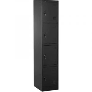 Image de Fromm& ck Casier vestiaire Armoire vestiaire Armoire métallique, verrou 4 casiers 80 kg Anthracite, Noir