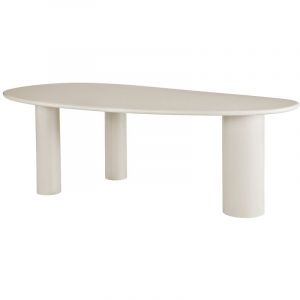 Table &agrave; manger 8 personnes en MDF - Beige - OLASKO