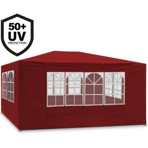 Deuba Tonnelle Maui - 3x4m - Rouge - Barnum rev&ecirc;tement imperm&eacute;able - Pavillon Tente de jardin