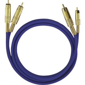 Image de Oehlbach Câble NF1 Master, 2 x RCA / 2 x RCA, bleu, 1 m 2032 [2x Cinch / RCA mâle - 2x Cinch / RCA mâle] 1 m bleu contacts dorés