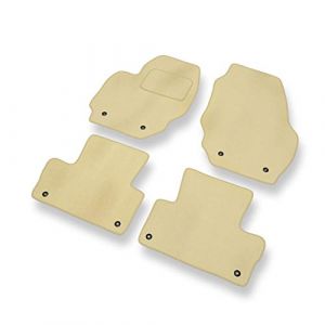 Mossa Premium Tapis de Sol - Set de 4 Tapis de Pieds - Beige - Velours Tapis Automobiles - 5902538783859