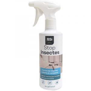 BSI Stop Insectes - Au Géraniol - Pour Volants Et Rampants - 500ml - Efficace A l'Intérieur Et Extérieur - Naturel - Répulsif - 500ml