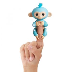 Wow wee Fingerlings Bébé singe ouistiti pailleté bleu