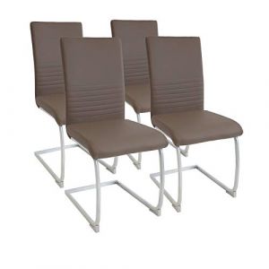 Image de P'tit Albatros Chaise cantilever MURANO Lot de 4 chaises, marron, testé par SGS