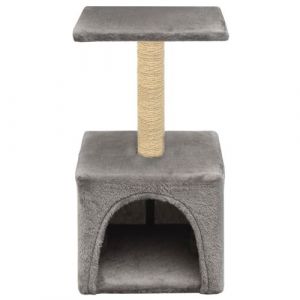 VidaXL Arbre à chat avec griffoirs en sisal 55 cm Gris