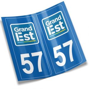 2 autocollants stickers plaque immatriculation voiture départements France