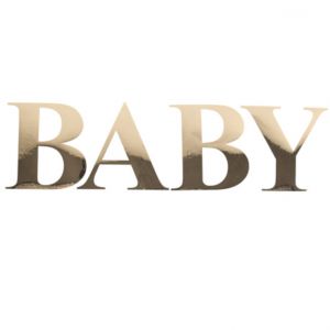 STICKER LETTRES BABY AUTOCOLLANT 15CM OR Or