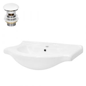 ML-Design Lavabo en Céramique Blanc 77x21,5x51,5 cm avec Garniture de Vidage 1 1/4