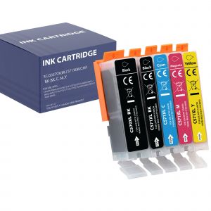 Phonillico Cartouche d'encre remplacement pour Canon 570 571 XL compatible Canon Pixma TS5050 TS5055 TS6000 TS6050 TS8040 TS8050 TS9050 MG5750 MG5751 MG6850 MG7750 - Pack 1 Noir PGBK 1 Noir 1 Cyan 1 Magenta 1 Yellow