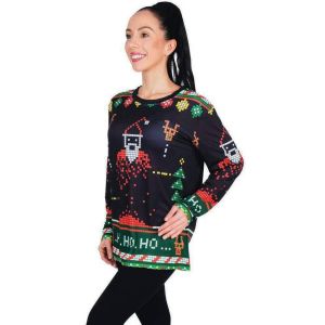 Ruedelafete T-shirt de No&euml;l - Geek Pixel Art taille XS